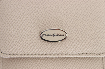 Dolce & Gabbana Glattes weißes Leder-Kondom-Etui Brieftasche