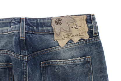 Cavalli Elegante Jeans in Schlaghosenform aus blauem Denim